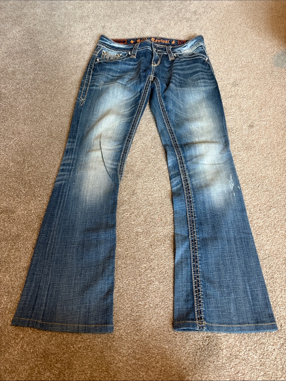 Rock Revival Women's Medium Blue Christina Boot Cut Jeans size 27/4